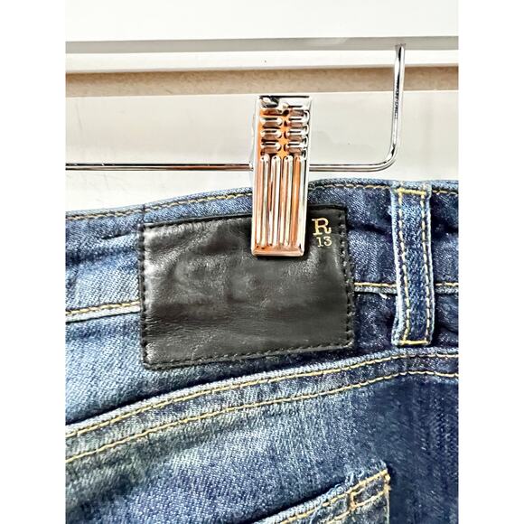 R13 Boy Mid Rise Whiskered 5 Pocket Denim Skinny Jeans Blue Women's Size W26 - Picture 8 of 9